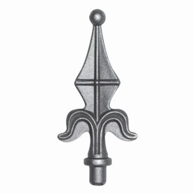 Fer de lance avec boule en acier forgé – pour barreau rond Ø12 à Ø20 mm