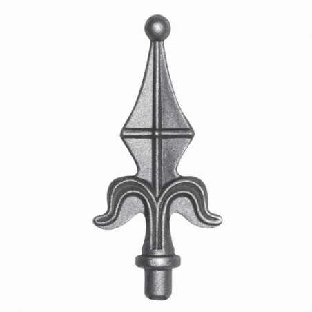 Fer de lance avec boule en acier forgé – pour barreau rond Ø12 à Ø20 mm