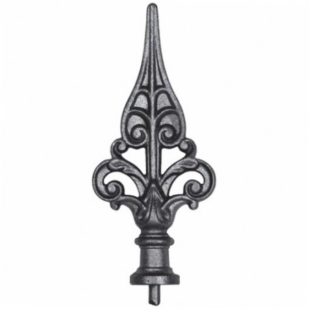 Fer de lance dentelé en fonte grise – insert acier soudable Ø31 mm