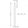 POTEAU DE DÉPART ACIER PLAT 40X12 MM – HAUTEUR 970 MM À SOUDER