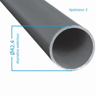 Tubes ronds - Tube rond en acier galvanise 1m de diamètre 42,4 mm