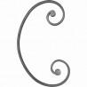 Volute en C à noyaux – Fer forgé, section 20x8 mm, acier grenaillé, idéale pour ferronnerie d’art.