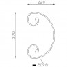 Volute en C à noyaux – Fer forgé - Plat 20 X 8mm