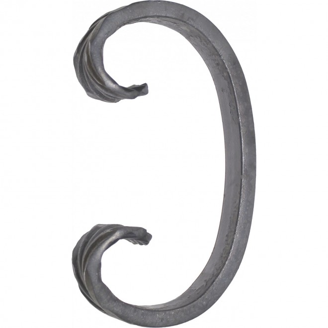 VOLUTE C SYMÉTRIQUE FER PLAT FORGÉ À CHAUD 200X130 M0584