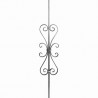 Barreau décoratif 4 volutes 900x180 mm en acier – section 12x6 mm forgé à chaud
