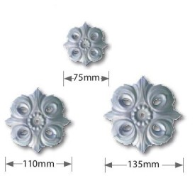 ROSACE ALUMINIUM MOULÉ SIMPLE FACE VIS FIXATIONS M0436