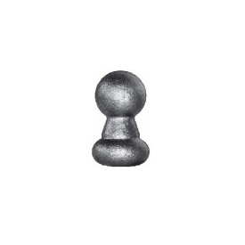 Boule décorative en acier sur chapiteau conique – Ø25 mm, hauteur 50 mm
