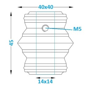 Bague carrée en fonte grise avec vis – pour barreaux carrés de 14 à 20 mm