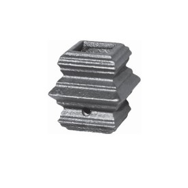 Bague carrée en fonte grise avec vis – pour barreaux carrés de 14 à 20 mm