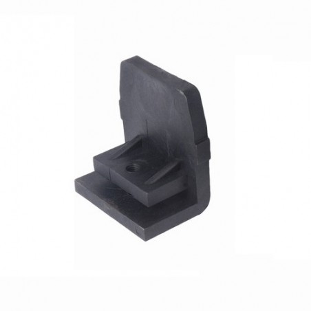 Bouchon guide en nylon noir, fin d’ouverture et fermeture, pour portail autoportant, profil 68x68 mm, charge 750 kg.
