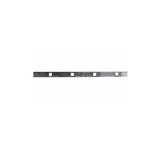 Barre traverse acier plat à trous carrés – Pour barreaux carrés 14 à 20 mm – Longueur 2 m