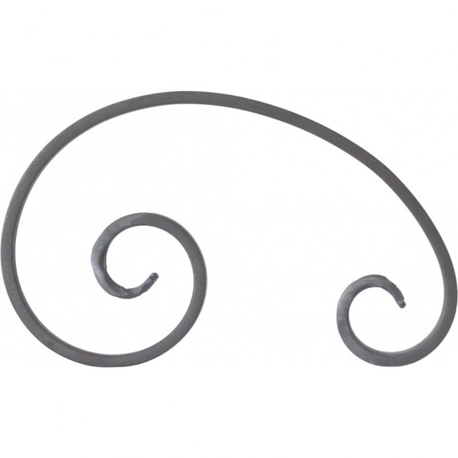 VOLUTE EN C ASYMÉTRIQUE DÉCALÉE FER PLAT FORGÉ M0482