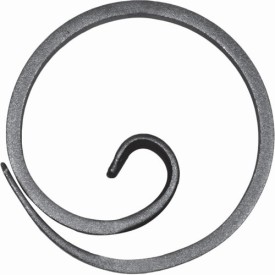 Cercle spirale en fer forgé – forme escargot – Ø110 mm – plat 12x6 à 16x5 mm