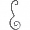 Volute arabesque en acier forgé à chaud 235x93 mm - Queue de carpe - Idéale pour ferronnerie et décoration métallique
