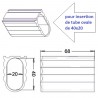 SUPPORT D’INSERTION POUR TUBE OVALE 40X20 MM – PEBD NOIR – FIXATION VERTICALE