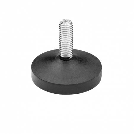 VÉRIN VIS M8 M10 BASE Ø32 À 50 HAUTEUR 30 À 45 PEBD NOIR