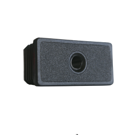 Embout vérin rectangulaire rentrant – PEHD noir – Filetage M8 ou M10