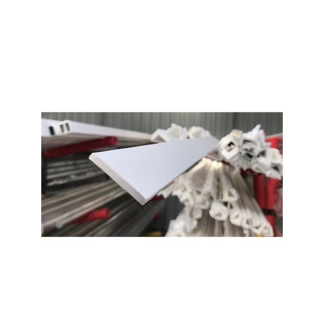 Profil Plat Aluminium 40x2 Mm - Laqué Blanc RAL 9016, Longueur 2000 Mm