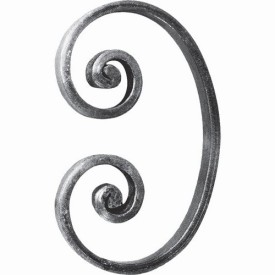 VOLUTE À NOYAUX EN C 14X6 FER FORGÉ ENROULÉ 150x95 U0011