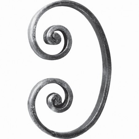 VOLUTE À NOYAUX EN C 14X6 FER FORGÉ ENROULÉ 150x95 U0011