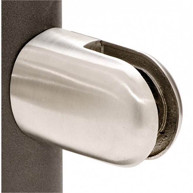 PINCE À VERRE ARRONDIE INOX 316 – POUR VERRE 7 À 13,52 MM – FIXATION SUR PLAT OU TUBE Ø42,4 / Ø60,3