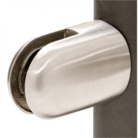 PINCE À VERRE ARRONDIE INOX 316 – POUR VERRE 7 À 13,52 MM – FIXATION SUR PLAT OU TUBE Ø42,4 / Ø60,3