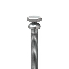 Vis sécurité indéserrable M10 tête hexagonale rupture - acier zingué blanc