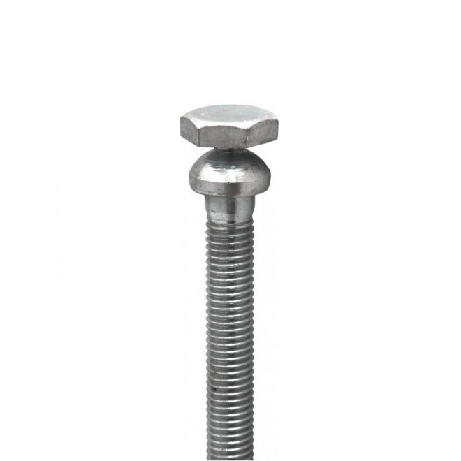 Vis sécurité indéserrable M10 tête hexagonale rupture - acier zingué blanc