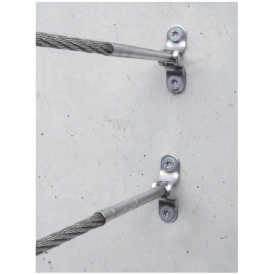 SUPPORT MURAL À SERTIR INOX 316 POUR CÂBLE Ø4 À Ø6 MM