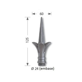 Fer de lance pyramide fleurie en acier moulé – décor floral soudable