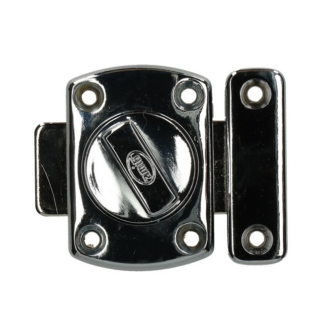 Verrou automatique en zamak poli – 30 ou 40 mm – avec gâche et visserie