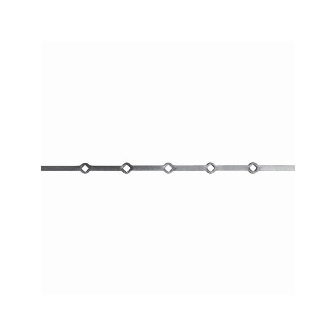 BARRE A TROUS CARRÉS RENFLÉS EN FER OBLIQUES ACIER BRUT L0037