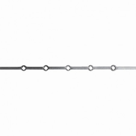 BARRE A TROUS CARRÉS RENFLÉS EN FER OBLIQUES ACIER BRUT L0037
