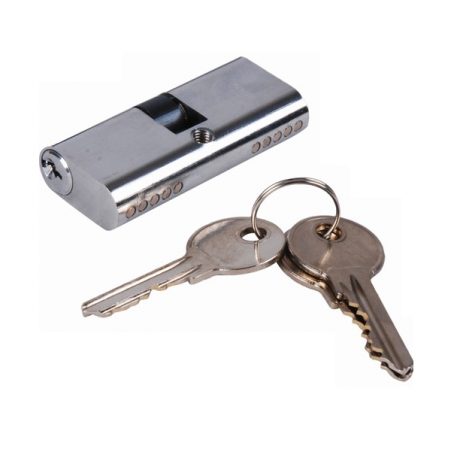 Cylindre ovale 30x30 en laiton nickelé – 5 goupilles – livré avec 3 clés