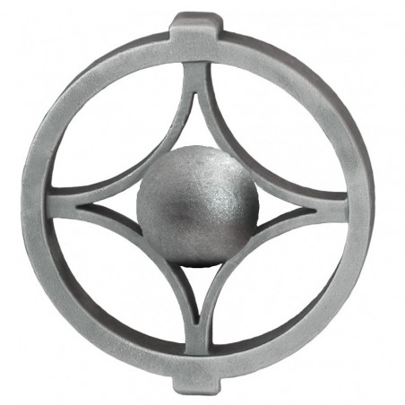 CERCLE BOULE CENTRALE MODERNE ROSACE ACIER FORGÉ