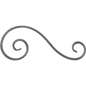 Volute en S symétrique acier forgé 270x110 mm – finition queue de carpe double face