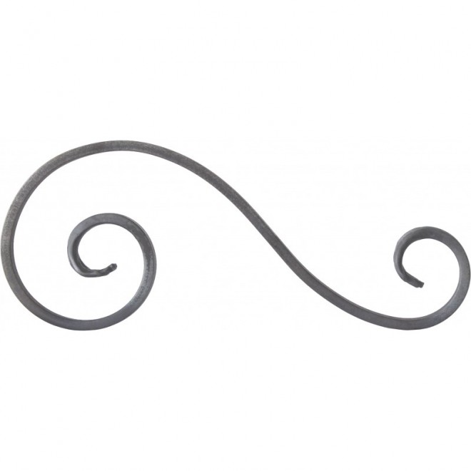 Volute en S symétrique acier forgé 270x110 mm – finition queue de carpe double face