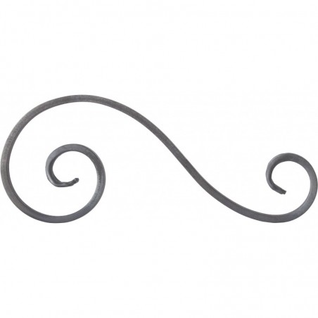 Volute en S symétrique acier forgé 270x110 mm – finition queue de carpe double face
