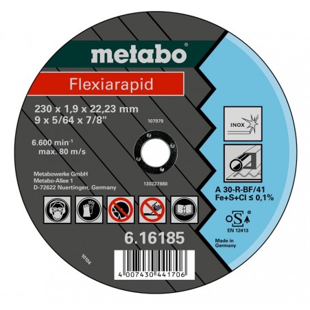 DISQUE À TRONÇONNER INOX FLEXIARAPID SUPER 150 X 1.6 X 22,23 TF41