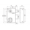 Serrure applique verticale pour portail – 125 x 73 mm – cylindre européen 50x30 – pêne dormant