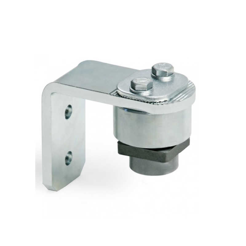 Gond supérieur avec roulements, pivot carré et platine en L – acier zingué – pour tube 40 à 60 mm