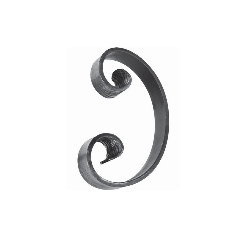 VOLUTE ACIER FORGÉ À CHAUD EN C 250x150 FER PLAT 40X8 U0068