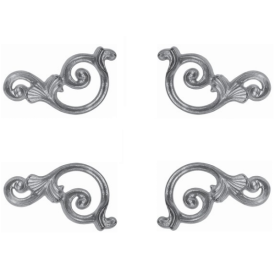 DÉCOR D'ANGLE ALUMINIUM 4 ÉLÉMENTS VOLUTES FONTE ALU M5286