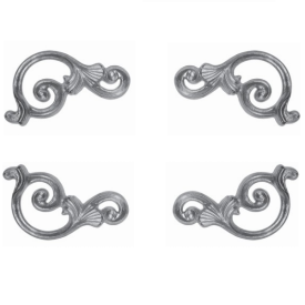 DÉCOR D'ANGLE ALUMINIUM 4 ÉLÉMENTS VOLUTES FONTE ALU M5286
