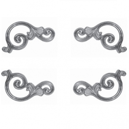 DÉCOR D'ANGLE ALUMINIUM 4 ÉLÉMENTS VOLUTES FONTE ALU M5286