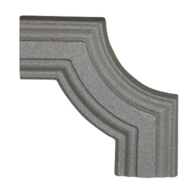 Décor d’angle aluminium 115x115 mm mouluré – pour finition de barre applique