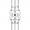 Panneau décoratif en volutes préassemblées avec rosace – acier forgé 1150x425 mm