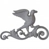 Aigle décoratif en fonte grise, style Empire, simple face, 330x210 mm.