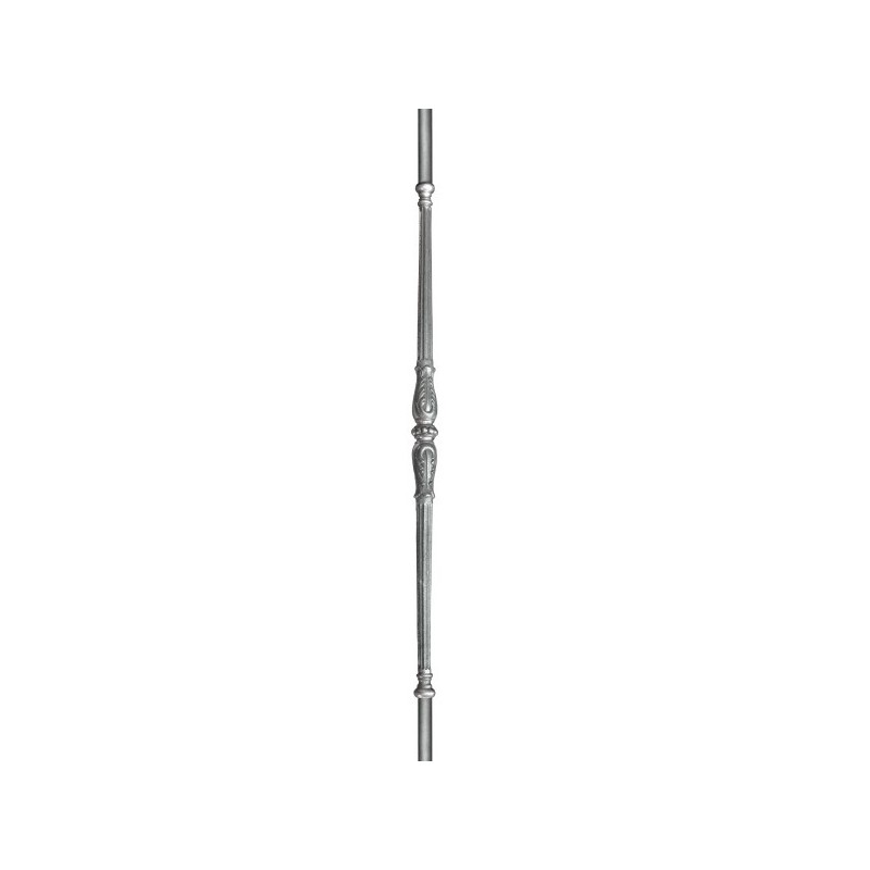 Barreau fonte brut sculpté René Deiber – Ø16 mm – H1155 mm – extrémités acier soudables