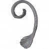 Volute en J droite ou gauche en fer plat forgé – queue de carpe – finition lisse ou martelée